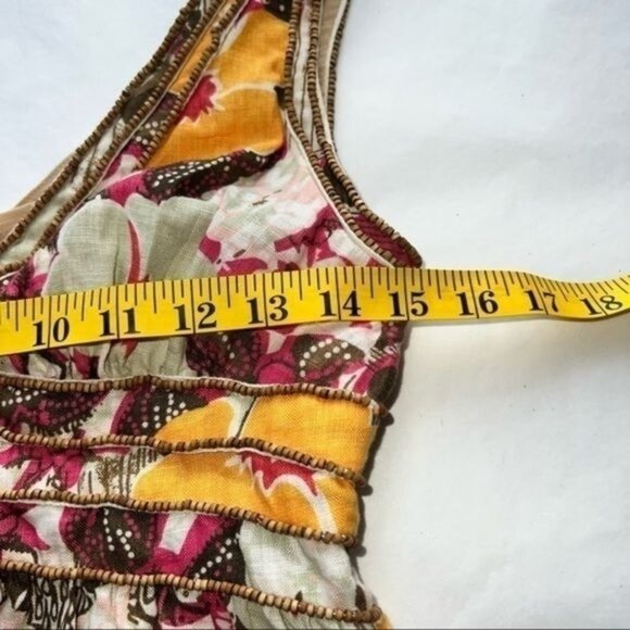 Pamela Brown Womens Floral V-Neck Sleeveless Tunic Top Size S Multicolor - Picture 7 of 16